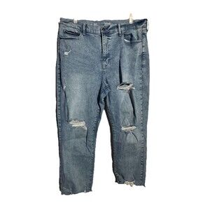 a.n.a High-Rise Straight Leg Distressed Jeans, Women's Size 18